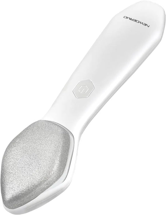 NEWDERMO Microdermabrasion Machine Pro, Large Diamond Electric Microdermabrasion Wand Tool With Red Light Therapy & 3 Levels Frequency for Face Body Exfoliate Skin Care(White)