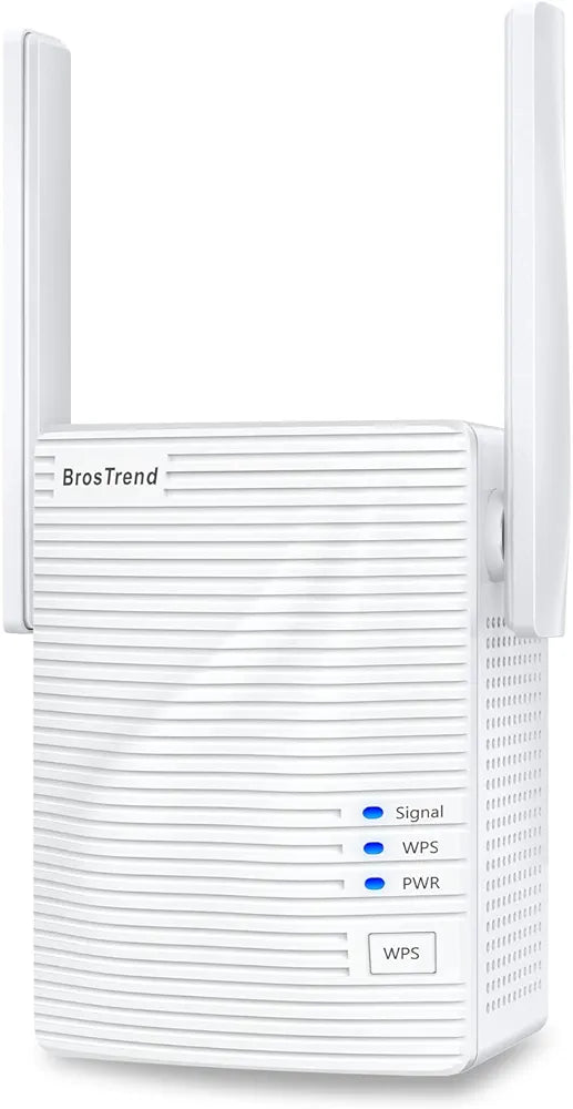 BrosTrend WiFi Extender AC1200 WiFi Booster and Signal Amplifier, 1200Mbps Dual Band WiFi Extender Signal Booster for Home Coverage Up to 1600 sq.ft. Internet Booster, WPS Easy Setup, Wall Plug Design