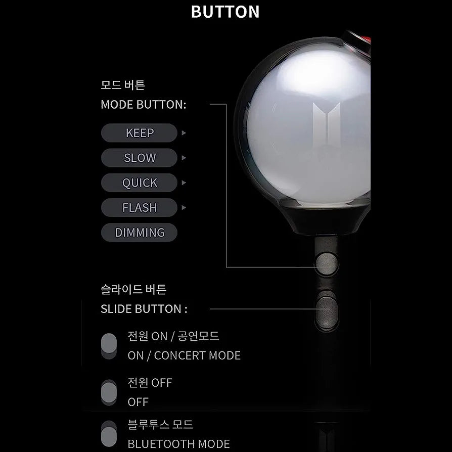 BTS Official Lightstick Map of The Soul Special Edition + BTS Transparant Photocard