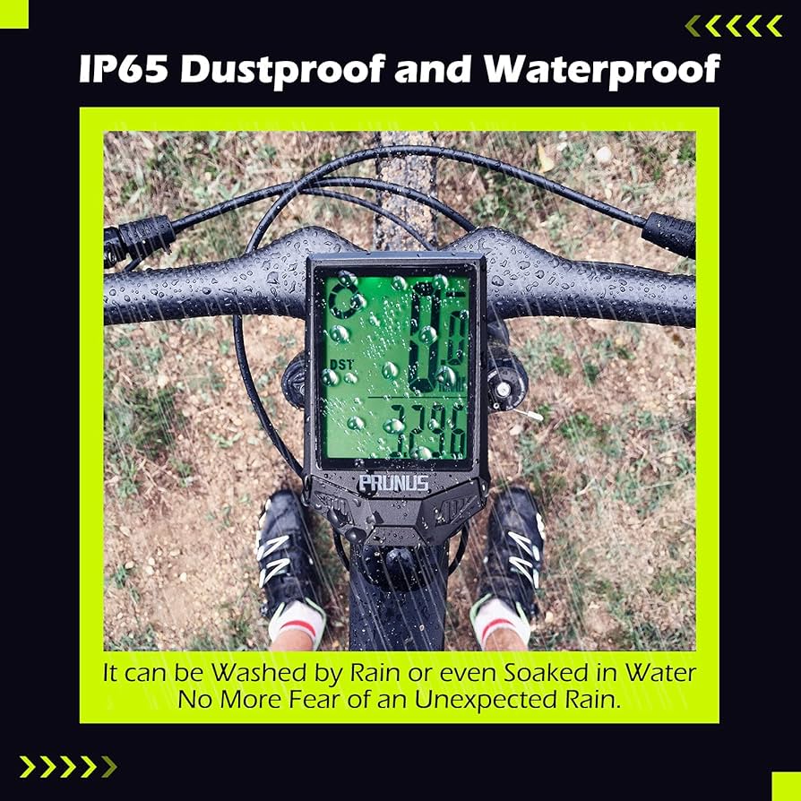 PRUNUS Cycle Computers Wireless,Waterproof Bike Computer with 20 Functions, Bike Speedometer with Auto on/off for Outdoor & Indoor Tracking