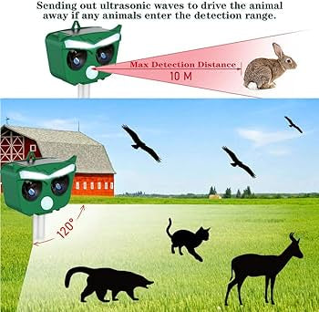Ultrasonic Solar Animal Repellent
