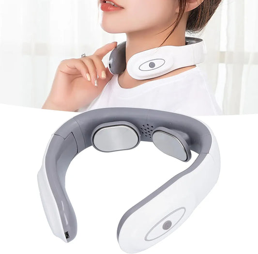 Electric Pulse Neck Massager, Cervical Vertebra Massager Heating Neck Massage Machine Folding Design Relaxes Muscles for Improves Neck Pain for Relaxes