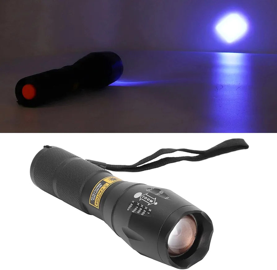 Black Light Flashlight 365nm, Ultra Violet Flashlight Black Light Flashlight Pet Urine Detection Lamp Flashlight High Brightness Handheld LED Torch for Pet Urine Paper