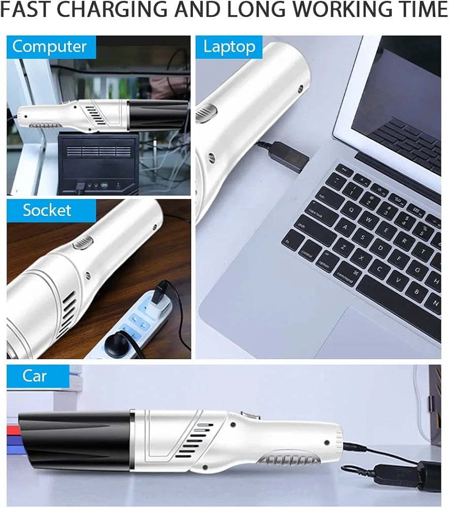 Car Vacuum Cleaner Handheld Cordless Foldable Vacuum Cleaners 120W 12000Pa High Power Portable Vacuums for Car Home Office Pet Hair