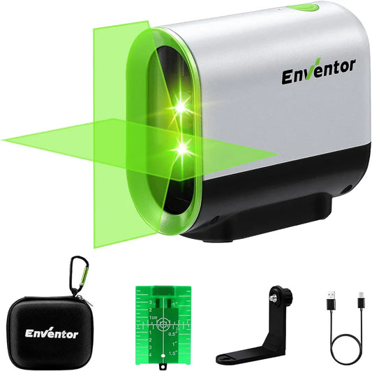 ENVENTOR Self Leveling Laser Level, Horizontal and Vertical Cross-Line, Rotatable 360° Magnetic Holder, Pulse Mode Rechargeable