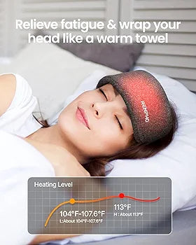 RENPHO Electric Head Massager with Heat, Scalp Massager with 3 Modes 2 Heating, Adjustable Band Design, Helps to Stress Relax, Migraines, Headaches