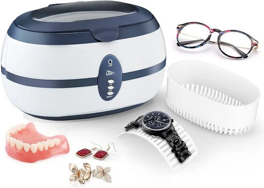 Uten Ultrasonic Cleaner 600ml Ultra Sonic Jewellery Cleaner with Cleaning Dentures Jewelry Glasses Watch Metal Coins Dentures