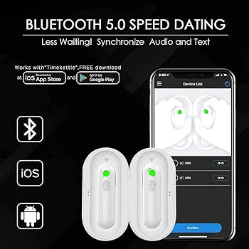 Timekettle WT2 Plus Language Translator - Supports 40 Languages & 93 Accents, Voice Translator Earbuds, Wireless Bluetooth Translator with APP, Suitable for iOS & Android with Charging Case