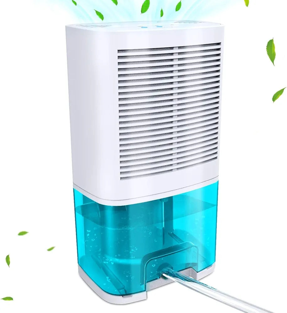 Dehumidifier 68oz(2000ml) Small Dehumidifier with Drain Hose for Up to 650 sq.ft Ultra Quiet Mini Portable Air Dehumidifier for Home Basements Bathroom Bedroom Closet Kitchen RV