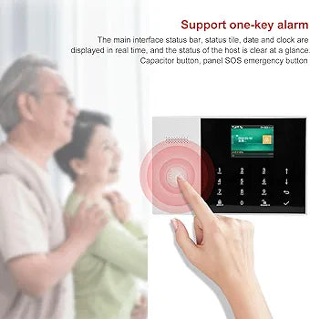 Full Touch 4.3in Color Screen WiFi GSM GPRS Wireless Anti Theft Alarm, TUYA APP Compatible, Remote Control Smart Security System