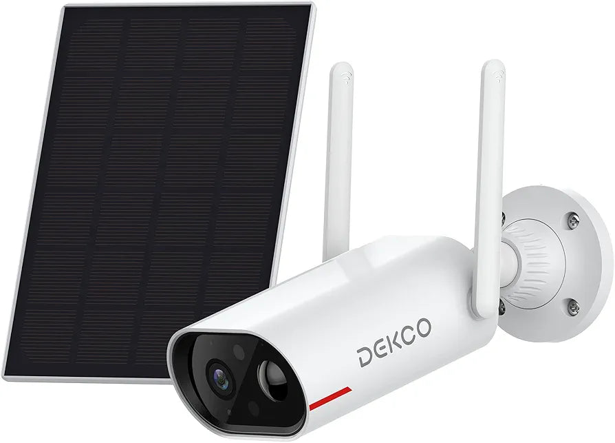 DEKCO Security Cameras Wireless Outdoor - 2K Solar Security Camera for Home Security, Two-Way Audio, Smart Human Detection, Simple Setup, Night Vision WiFi Camera Outdoor