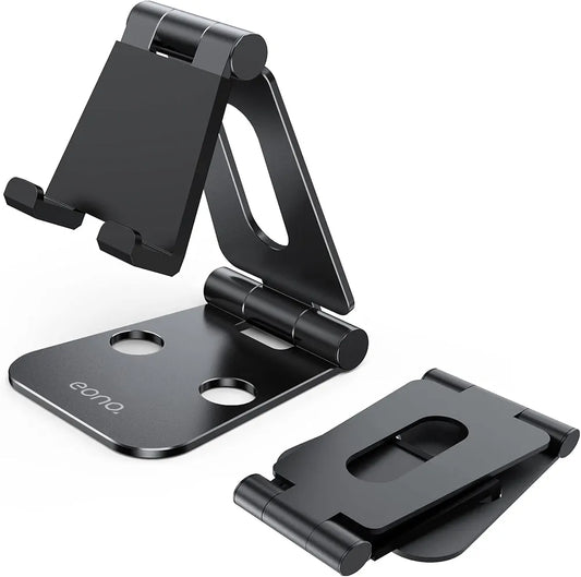 Amazon Brand - Eono Foldable Tablet Stand, Adjustable Phone Holder - Extendable Portable Desktop Cradle Dock