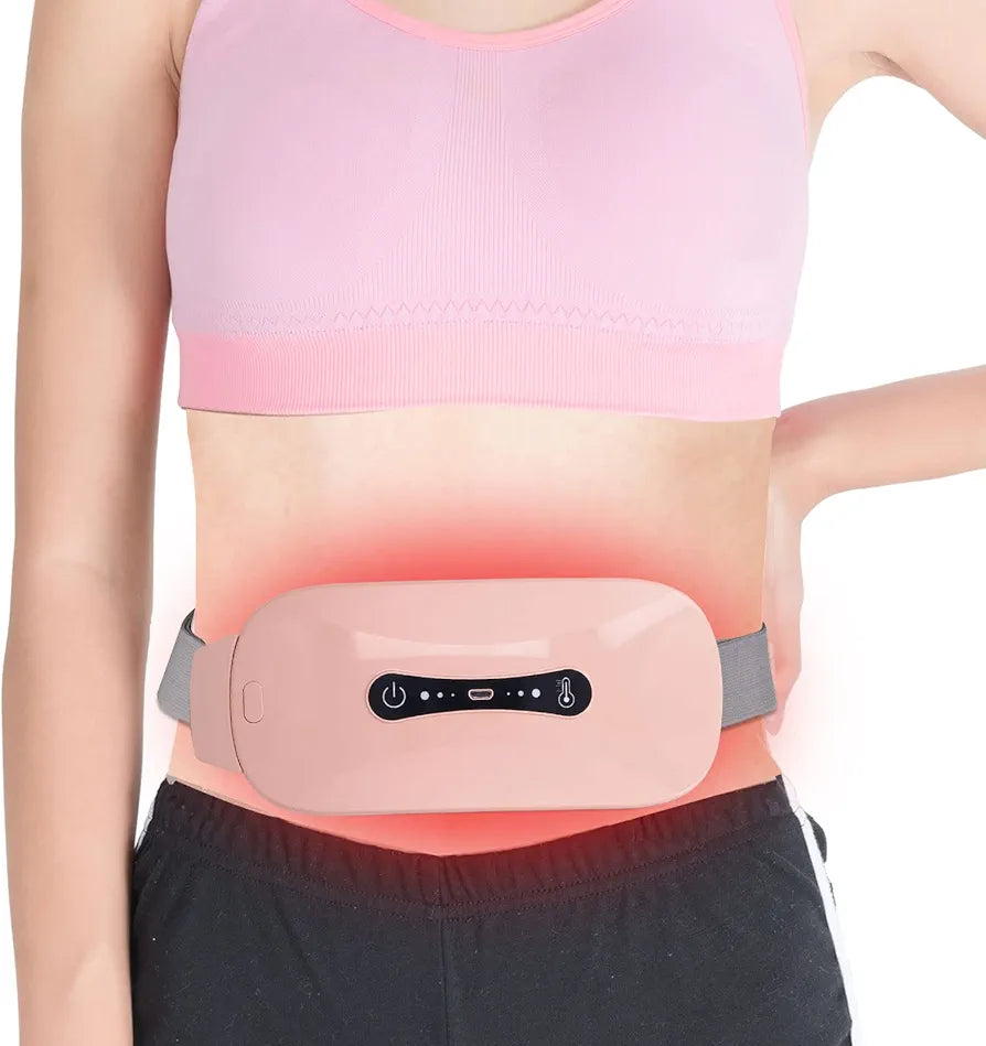 Warm Palace Belt, Uterus Warm Belly Vibration Massage Cold Relief Portable USB Charging with Battery to Reduce Waist Pain