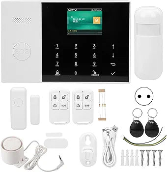 Full Touch 4.3in Color Screen WiFi GSM GPRS Wireless Anti Theft Alarm, TUYA APP Compatible, Remote Control Smart Security System