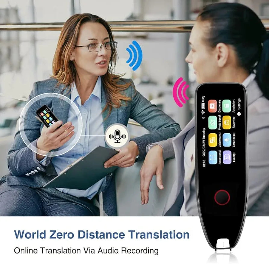 Translator Voice Translator Device, 112 Languages Translation Device, Text-to-Speech Scanner Reader Pen, AI Voice and Photo Translator, OCR/Wi-Fi, Voice Translator for Business Meeting Travel Learning