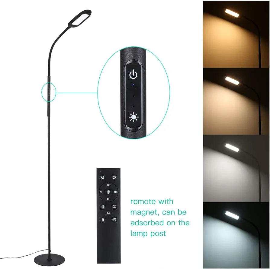 Tomshine Floor Lamp, Touch LED Floor Lamp 1500LM Stepless Dimming with Remote Control, 4 Colors