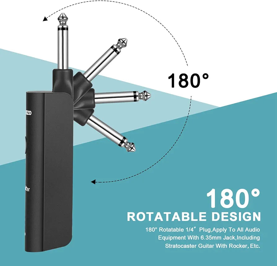 ANNNWZZD Wireless Guitar System Transmitter and Receiver,Rechargeable Audio Wireless Transmitter Receiver for Guitar Bass Electric Instruments