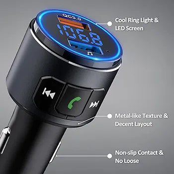 Virfine Bluetooth FM Transmitter Car,