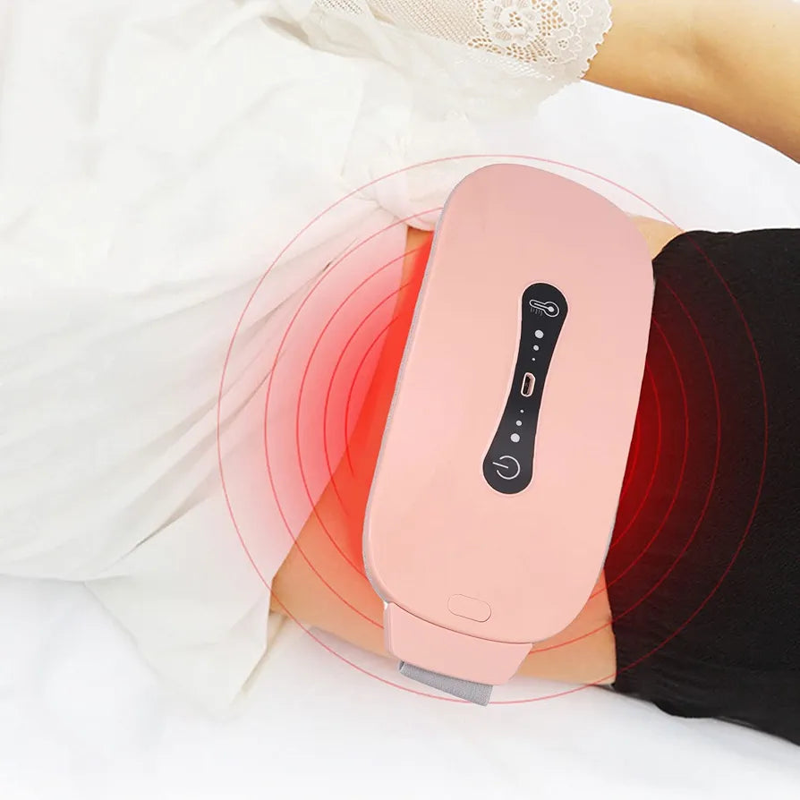 Warm Palace Belt, Uterus Warm Belly Vibration Massage Cold Relief Portable USB Charging with Battery to Reduce Waist Pain