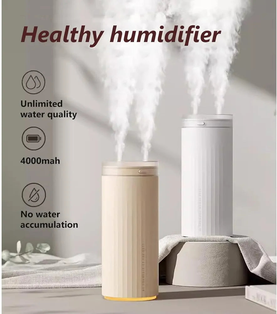 Double Mist Humidifier Mini Air Humidifier For Bedroom Office Baby Plant,USB Car Air Aroma Diffuser,Ultrasonic Humidifier 500ml