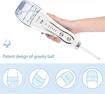 H2ofloss Water Flosser Professional Cordless Dental Oral Irrigator - Portable and Rechargeable IPX7 Waterproof Water Flossing for Teeth Cleaning,300ml Reservoir Home and Travel (HF-6)