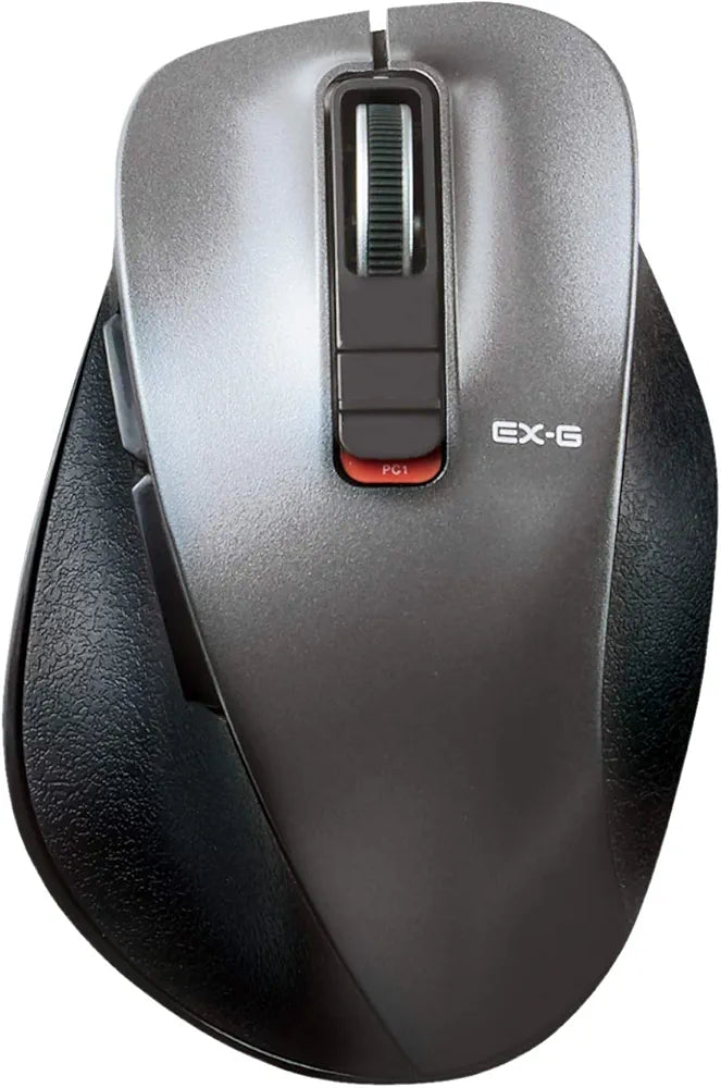 Elecom M-XGM15BBSGM/EC Wireless Mouse, Bluetooth EX-G, Extra Grip Design, Quiet Design, 5 Buttons, Multi Pairing, Medium Size, Gunmetallic