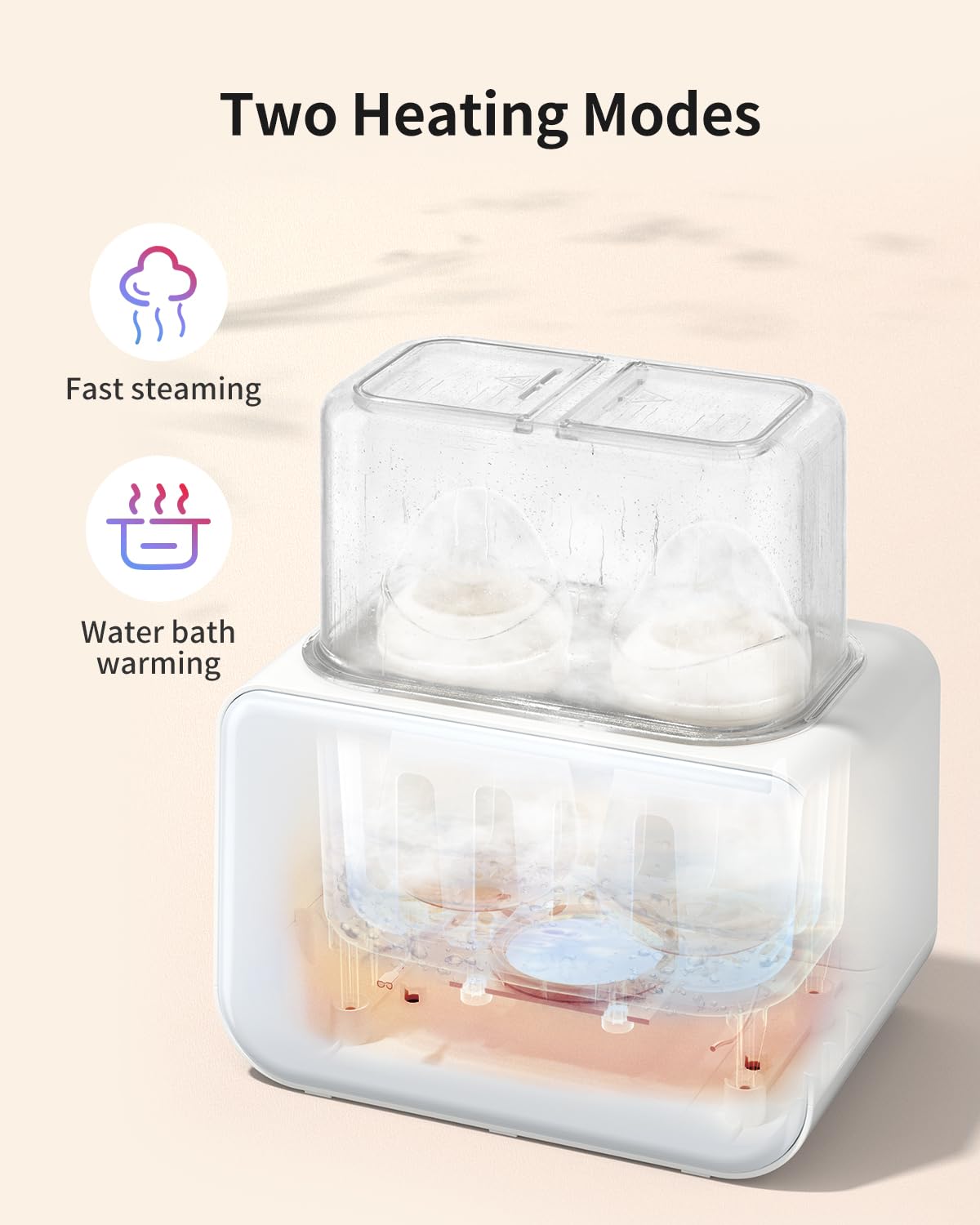 Baby Bottle Warmer, 6-in-1 Fast Baby Bottle Heater&Deforest Warmer for breastmilk, BPA-Free Warmer with LCD Display Automatic