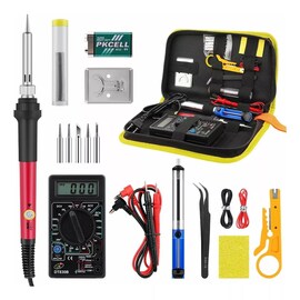 Soldering Iron Kit with Digital Multimeter AC/DC 80W 220V Adjustable Temperature Soldering Tip Welding Tool Kits