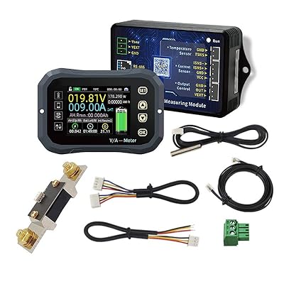 Battery Monitor 400A with Shunt, 0-120V Wireless Voltage Current Meter with 2.4" Display, APP Controlled Smart Battery Monitor, for RV, Car, Boat