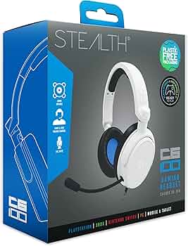 STEALTH C6-100 Blue Over Ear Gaming Headset PS4/PS5, XBOX, Nintendo Switch, PC with Flexible Mic, 3.5mm Jack, 1.5m Cable, Lightweight, Comfortable and Durable