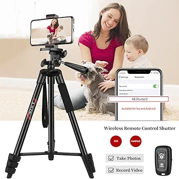 Victiv Aluminum Lightweight Smartphone Tripod for iPhone, Portable Camera DSLR/Action Camera/Samsung with Phone Holder & Control Remote Shutter