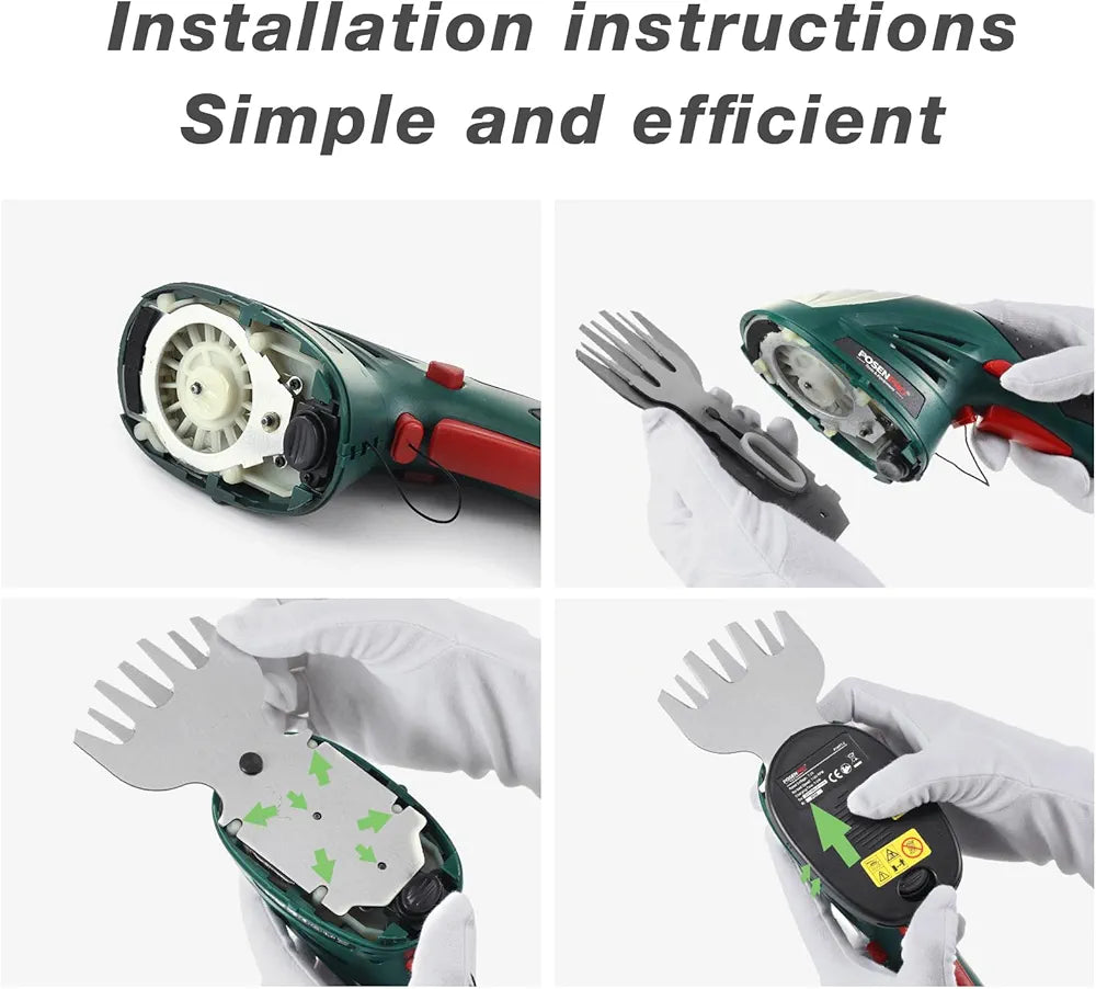POSENPRO 7.2V 2-in-1 Cordless Hedge Trimmers Electric Grass Trimmer Shrubbery Trimmer Handheld Shrub Shear Rechargeable Lithium-Ion Built-in Battery