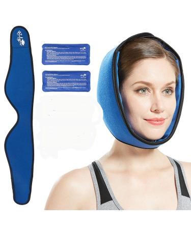 Face ice Pack for Jaw, Head and Chin, Adjustable Hot and Cold Wrap for Wisdom Teeth and TMJ Pain Relief