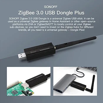 SONOFF Zigbee 3.0 USB Dongle Plus Gateway, Universal Zigbee USB Gateway with Antenna for Home Assistant, IoBroker, Wireless Zigbee 3.0 USB Adapter(1 Pack)