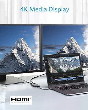 Anker USB C to Dual HDMI Adapter, Compact and Portable USB C Adapter, Supports 4K@60Hz and Dual 4K@30Hz, for MacBook/LenovoYoga/Thinkpad, XPS, and More [macOS only Support SST Mode]