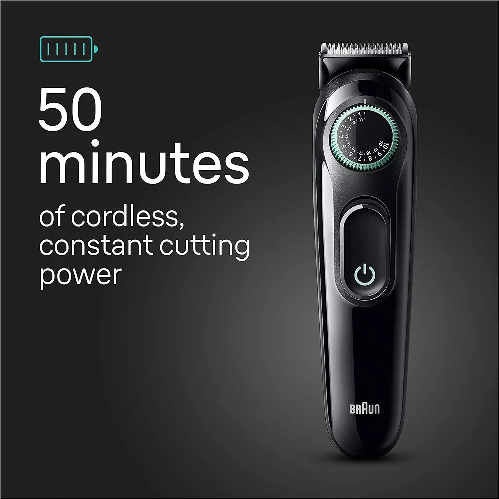 Braun All-in-One Style Kit Series 3 3470, 7-in-1 Trimmer for Men with Beard Trimmer, Ear & Nose Trimmer, Hair Clippers & More, Ultra-Sharp Blade, 40 Length Settings, Washable