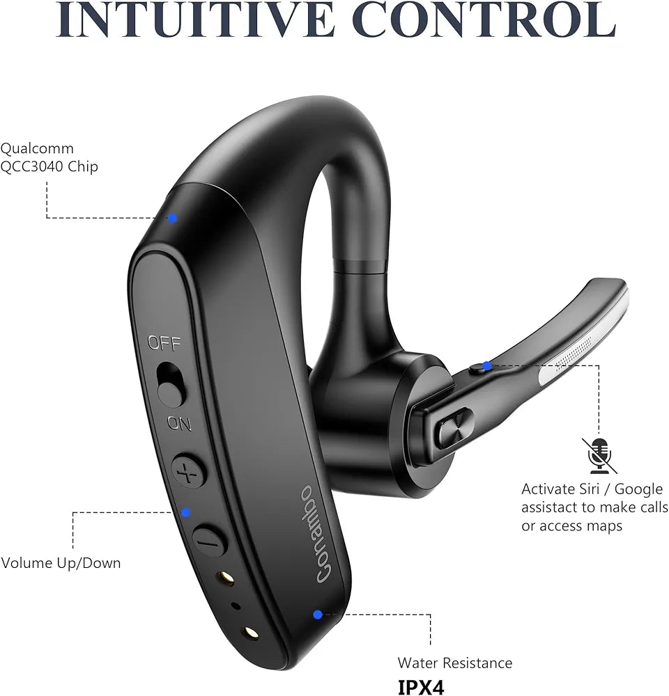 Conambo 2024 Upgraded K10C Bluetooth Headset V5.2,with CVC8.0 Dual Mic Noise Cancelling 16Hrs Talking