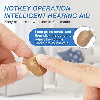 Hearing Aids, Miniature Hearing Amplifiers for Adults with Noise Cancelling, Rechargeable Hearing Aids for Seniors with Crystal Clear Sound, and LED Power Display