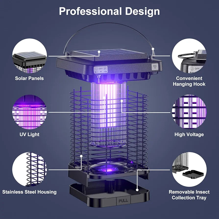 Bug Zapper for Outdoor and Indoor, Mosquito Zapper with High Powered 4200V Electric, Fly Traps Waterproof Fly Zapper Mosquito Killer for Home Backyard Patio Garden Camp