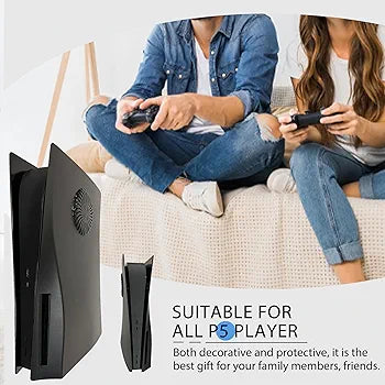 Faceplates for P5 with Cooling Vents Hard Shockproof Face Plate Cover Shell for Disc Edition DOBEWINGDELOU Console Plates Replacement Side Plate Accessories Dustproof Protective ABS Case Black