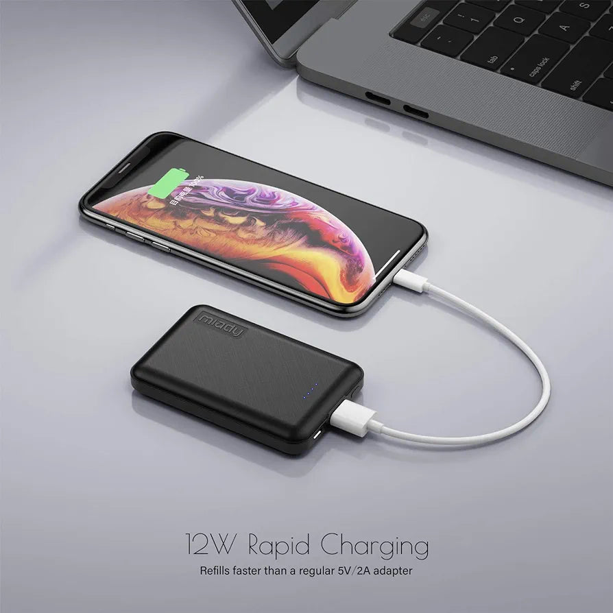 Miady 2-Pack 5000mAh Mini Portable Charger, Power Pack with 5V 2.4A USB Output, Power Bank Phone Charger for iPhone 12/13/14 Series, Android Phones and etc