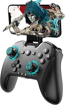 Bluetooth Controller for iPhone/Mobile Phone/Switch/PC/Mac/iPad/Android/Laptop/TV, Switch Pro Controller Gamepad Joystick for Apple Arcade MFi Games With Clip, Backbone and Trigger Keys