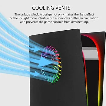 Faceplates for P5 with Cooling Vents Hard Shockproof Face Plate Cover Shell for Disc Edition DOBEWINGDELOU Console Plates Replacement Side Plate Accessories Dustproof Protective ABS Case Black