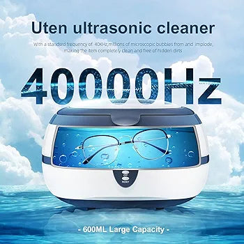 Uten Ultrasonic Cleaner 600ml Ultra Sonic Jewellery Cleaner with Cleaning Dentures Jewelry Glasses Watch Metal Coins Dentures