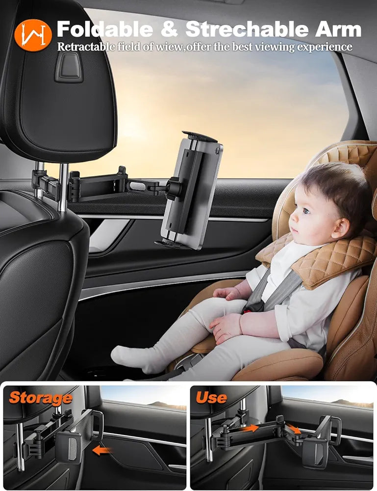 Tryone Car Headrest Compatible with iPad Pro 12.9 Air Mini, iPhone, Galaxy Tab, Switch, All 4.7-12.9" Screen Devices