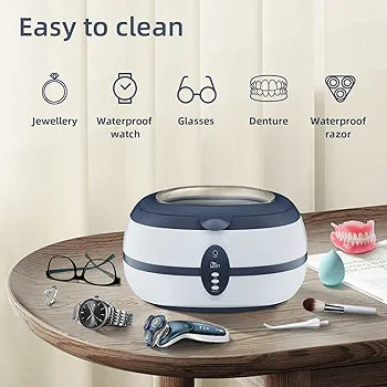 Uten Ultrasonic Cleaner 600ml Ultra Sonic Jewellery Cleaner with Cleaning Dentures Jewelry Glasses Watch Metal Coins Dentures