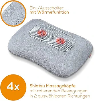 Beurer Mg145 Multi-Purpose Shiatsu Massage Pillow - Grey, Medium