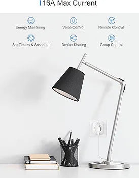 EIGHTREE ET22 Smart WiFi Socket Pack of 4,Power Consumption Measure Voice Control Timer,Works with Alexa Google Home