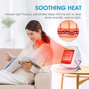 Hangsun Infrared Heat Lamp,Portable Infrared Lamp with Ceramic Glass Plate Wide Heating Range for Office Room Desk Indoor Use