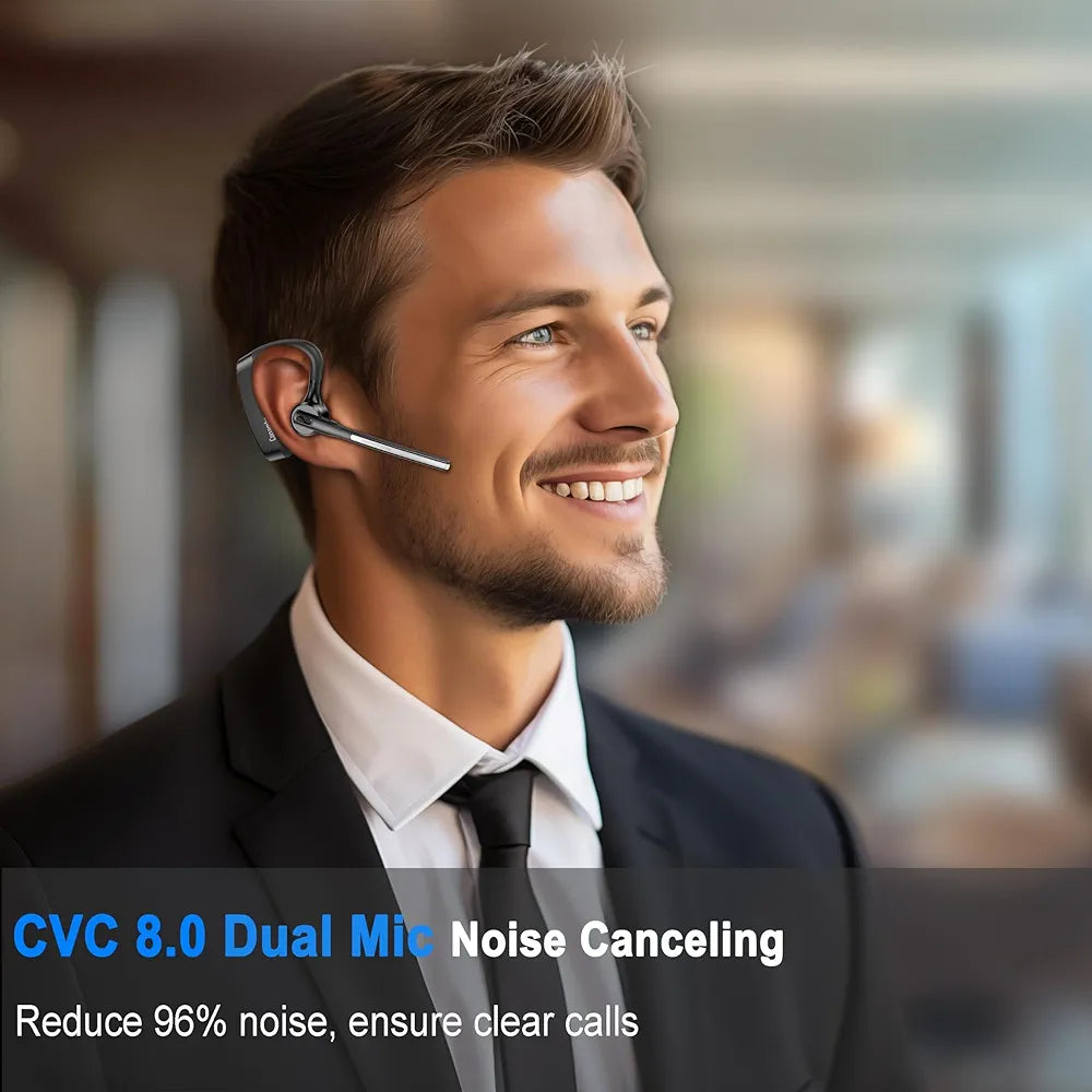 Conambo 2024 Upgraded K10C Bluetooth Headset V5.2,with CVC8.0 Dual Mic Noise Cancelling 16Hrs Talking